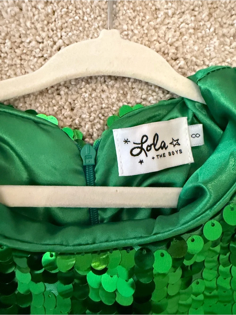 Lola +The Boys size 8 Green Sequin Kids Costume Dress -  Sparkling Party Dress